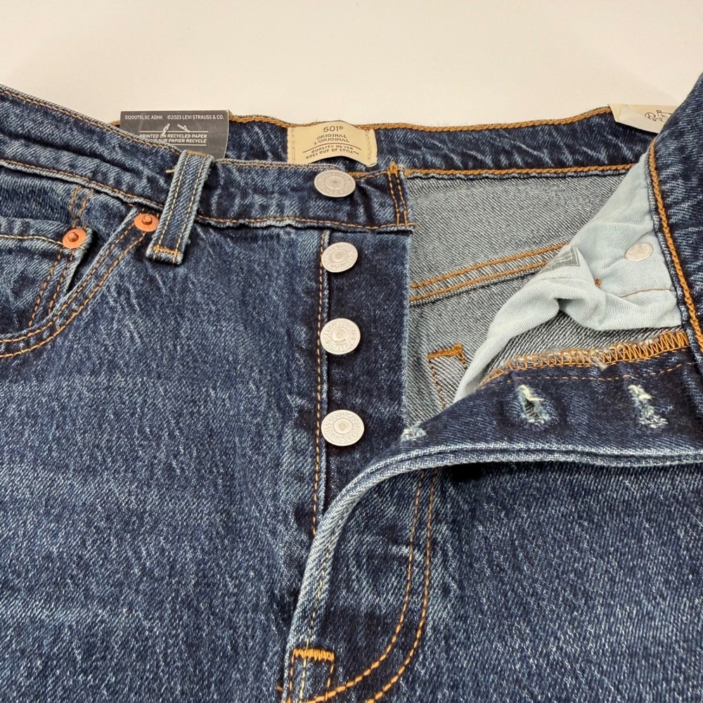 Levis Premium 501 Original High Rise Straight Leg Jeans Blue 30x30 12501-0554
